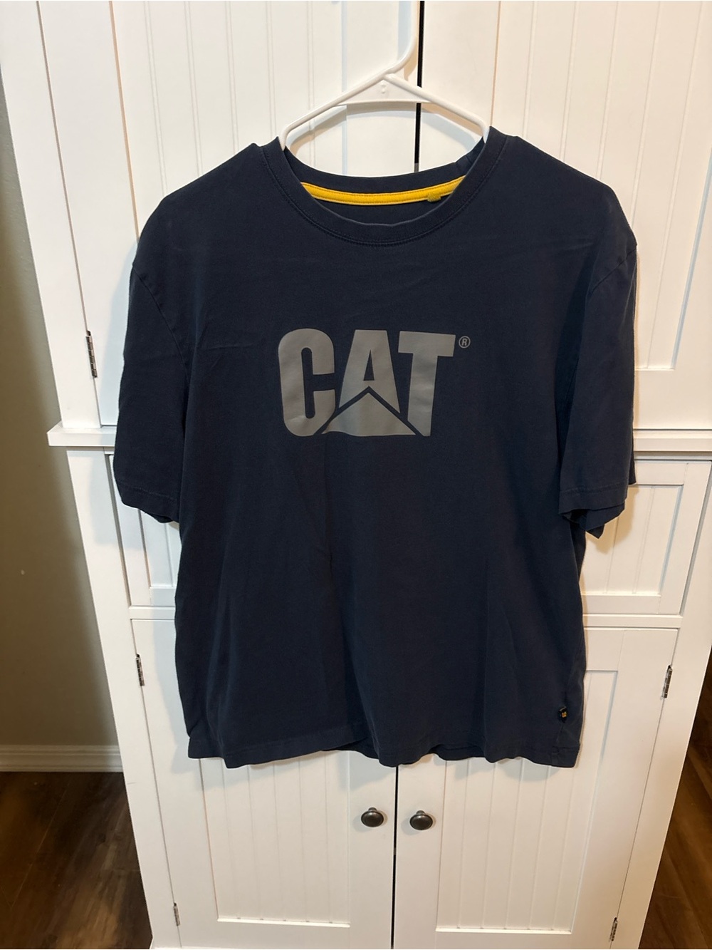 CAT Caterpillar Men’s Large Navy Logo Workwear T-Shirt Gropcore Workwear